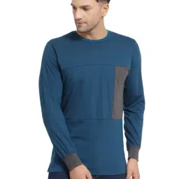 Kalt Teal Regular Fit Colour Block SweatShirt-picture-45
