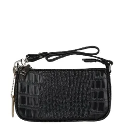 Sugarush Black Textured Medium Shoulder Bag-15
