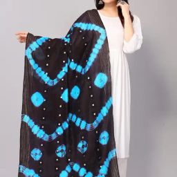 Satrani Black Printed Dupatta-image-96