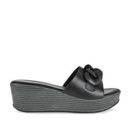 Rocia by Regal Women's Black Casual Wedges-picture-4