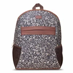 ZOUK 18 Ltrs Black Floral Backpack-6
