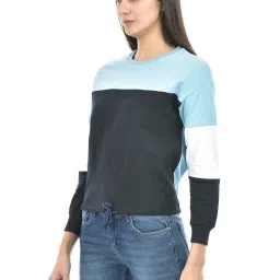 NUMERO UNO Multicolor Cotton Color-Block Sweatshirt image 3