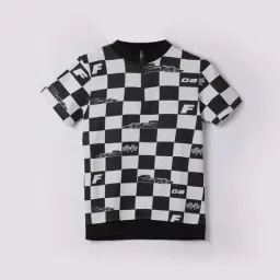 Fame Forever by Lifestyle Boys Black & White Cotton Checks T-shirt-picture-18