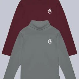 Kiddopanti Unisex Wine & Grey Solid Full Sleeves T-Shirt (Pack Of 2)-image-88