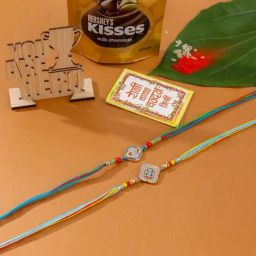 NVR Multicolor Artificial Stones Thread Rakhi - Set of 2-2