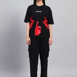 GRIFFEL Printed Oversized Pure Cotton Co-Ords-image-84