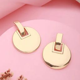 Saraf RS Jewellery Anti-Tarnish 18k Gold Plated Bold Circular Statement Earrings for Women-15