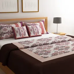 Romee Coffee Brown Polyester Ethnic Bed Covers-image-20