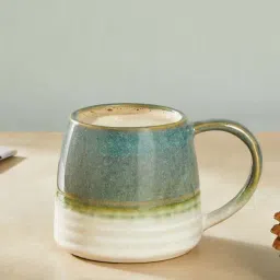 Fabindia Home Green Ceramic Glazed Mug (280ml)-image-38