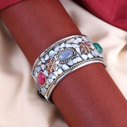 Panash Silver Plated Kada Bracelet-15