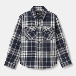 Blue Giraffe Boys Navy & White Cotton Checks Full Sleeves 1 Shirt-image-71