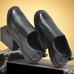 Woodland Men's Black Formal Loafers-image-14