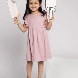 Totle Girls Mauve Cotton Regular Fit Dress-image-8