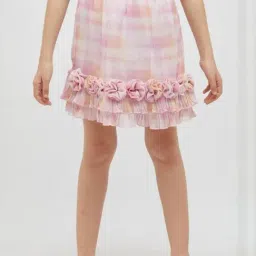 One Friday Kids Pink Printed Regular Fit Skirt-picture-0