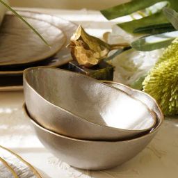 Pure Home and Living Taupe Dune Glass Serving Bowls - Set of 2-10