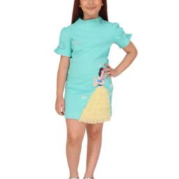 Cutecumber Girls Aqua Applique Regular Fit Dress-picture-18
