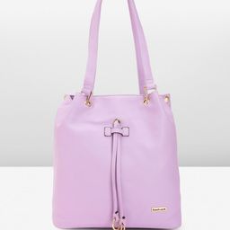 Fastrack Solid PU Structured Shoulder Bag with Drawstring Detail image 1
