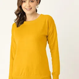 BRINNS Women Mustard Round Neck Long Sleeves Sweatshirt-image-79