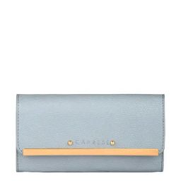 Caprese Winslet Blue Faux Leather Solid Tri-Fold Wallet-image-5