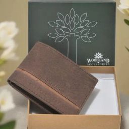Woodland Brown Textured Medium Leather Bi-Fold Wallet For Men-picture-47