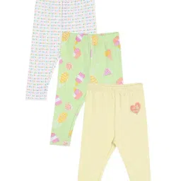 Miniklub Girls Multicolor Knit Printed Regular Fit Leggings - Pack of 3-picture-38