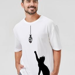 BRATMA Graphic Printed Cotton Round Neck Oversized T-shirt-image-26