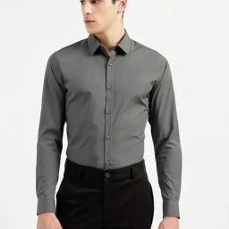 United Colors of Benetton Grey Slim fit Solid Shirts-image-69