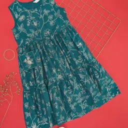 Akkriti by Pantaloons Girls Tile Blue Printed Casual Dresses-image-13
