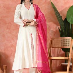 sangria SangriaA-Line Kurta With Trousers & Dupatta image 4