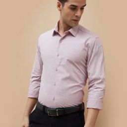 Code By Lifestyle Pink Slim Fit Printed Shirt-image-22
