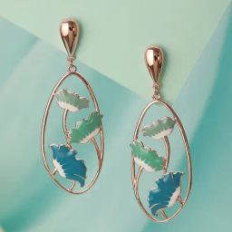 Saraf RS Jewellery Anti-Tarnish Gold PlatedBlueEnamelled Floral Statement Earrings for Women-image-77