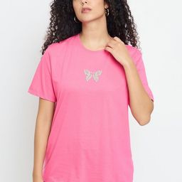 Mast & Harbour Women Graphic Printed Round Neck Cotton Relaxed Fit T-shirt-picture-37