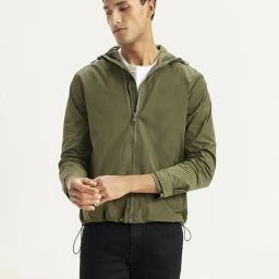Levi's Olive Regular Fit Hooded Jacket-image-37