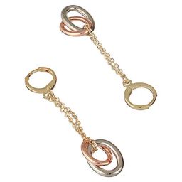 Saraf RS Jewellery Anti-Tarnish Rose Gold Plated Concentric Chain Drop Earrings for Women image 5