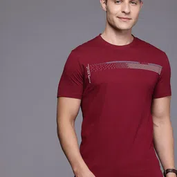 Allen Solly Printed Pure Cotton Slim Fit T-shirt-image-4