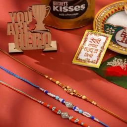 NVR Multicolor Artificial Stones & Beads Rakhi - Set of 3-9