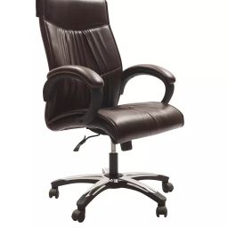 Caddy High Back Revolving office and Home Chair Brown PU Leatherette CD107-42
