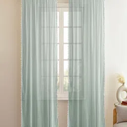 HOMEMONDE Grey Set of 2 Sheer Long Door Curtain-20