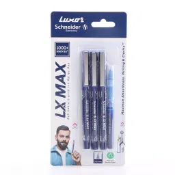 Schneider LX-Max Blue Roller Ball Pen with 1 Refill Needle Tip (Pack of 3)-image-7