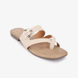 Gibelle Women Colourblocked One Toe Flats with Buckles-image-4