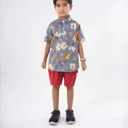 FabJunior Conversational Print Shirt & Short Pant-20