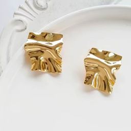 Krelin Gold-Plated Chunky Contemporary Drop Earrings-image-21
