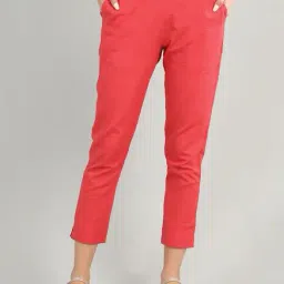 Aurelia Red Regular Fit Trousers-picture-0