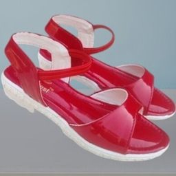 NEW LATEST Girls Red Open Toe Flats-image-18