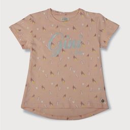 Gini and Jony Peach-Coloured Conversational Printed High-low Top-15