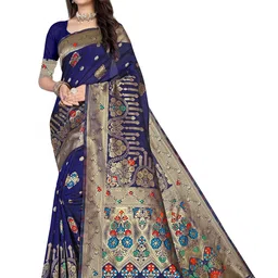 Maroosh Woven Design Zari Silk Blend Banarasi Saree-picture-43