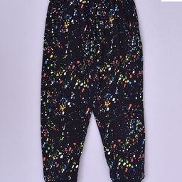 Kiwi Full Length Multicolor Dots Print Unisex Lounge Pants - Black-image-72