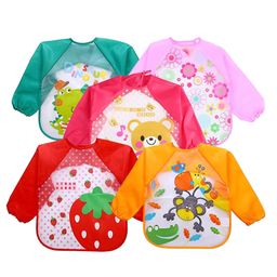 Fantasy India  Long Sleeve Waterproof Cartoon Animals Print Feeding Bibs  Pack of 5 - (Color & Print May Vary)-image-53