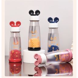 YAMAMA Stylish Unbreakable Fruit Infuser Water Bottle Anti-Leak Spill-Proof Bottle BPA-Free for Kids And Adults 350 ml  Color May Vary-image-47