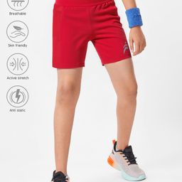 Pine Active Knit knee Length Super Stretch Solid Cycling Shorts - Red-picture-11